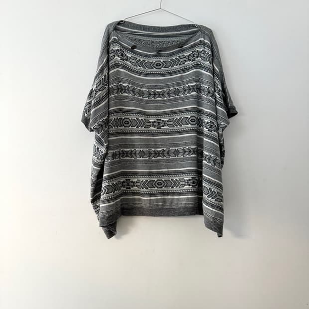 Shoulder open ston point half knit