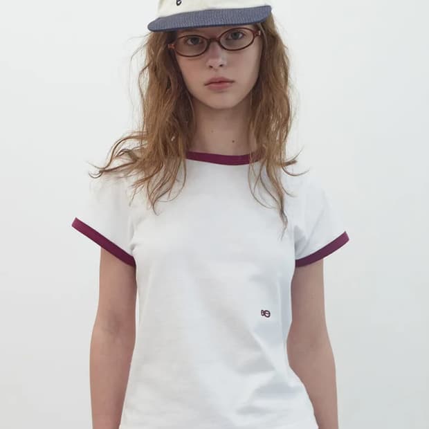 엔조블루스 더블 로고 링거 티셔츠 (White)