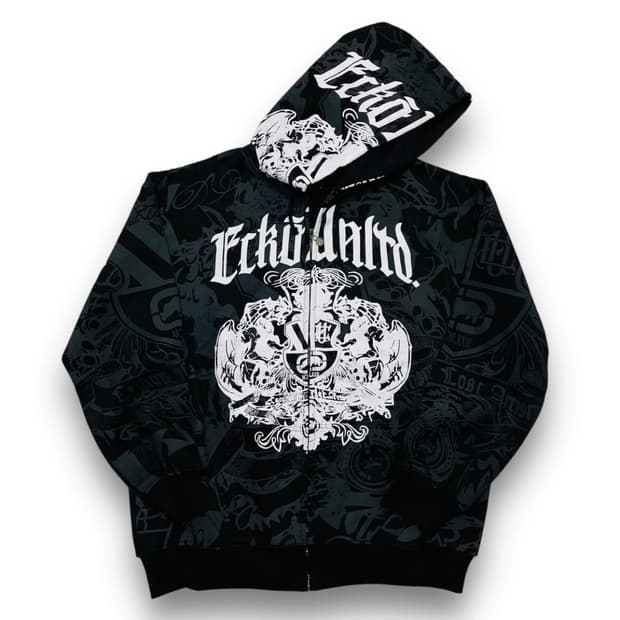 펑크 에코 언리미티드 트라이벌 타투 후디 집업