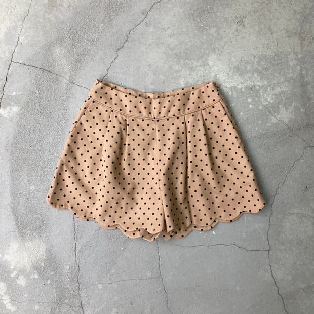 beige polka dot shorts