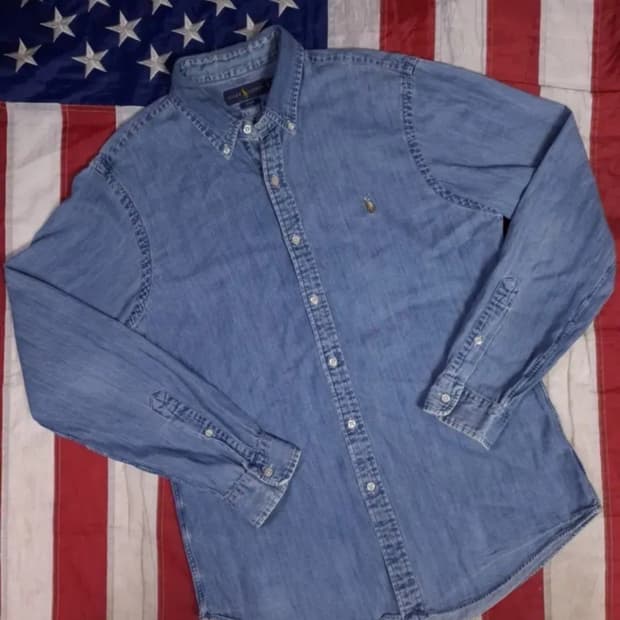 오리지날 랄프로렌폴로 신형 샴브레이 데님 셔츠