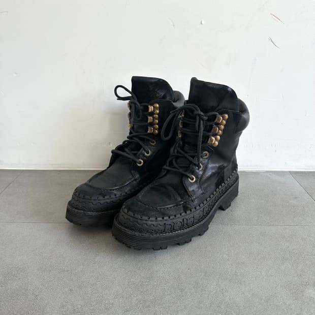 돌체앤가바나 2000s 디스트로이드 컴뱃부츠