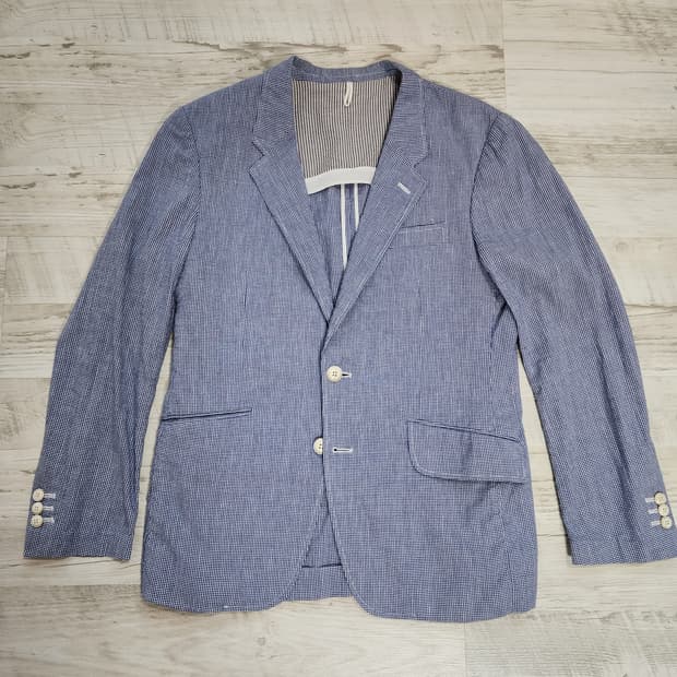 커스텀멜로우 린넨 블렌디드 면 자켓 팜. 38(100)사이즈 블레이저  