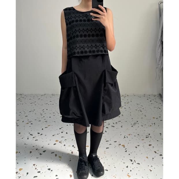 빈티지 빅포켓원피스