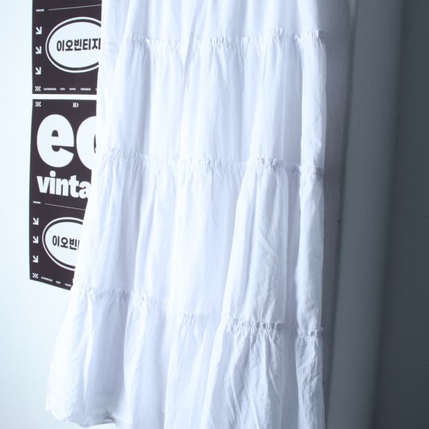 W(M-L) 무신사 스탠다드 스커트 치마 캉캉 화이트 롱-P9955