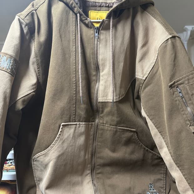 Dime denim hooded bomber