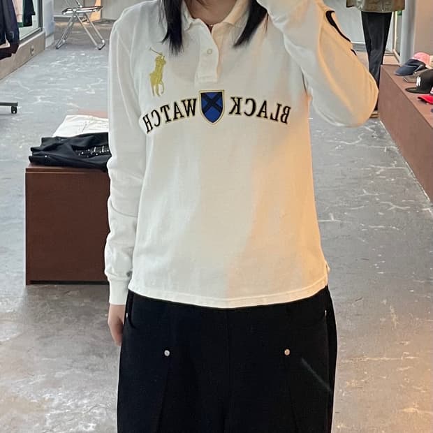 폴로 랄프로렌 블랙와치 롱 슬리브 카라티 H1636