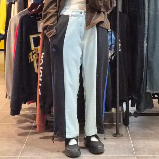 [NO.9] 데님 아디다스 트레이닝 믹스 팬츠