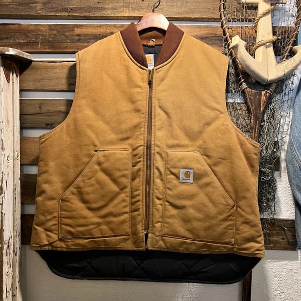 [2XL]90's 칼하트 USA Made 브라운 워크 베스트