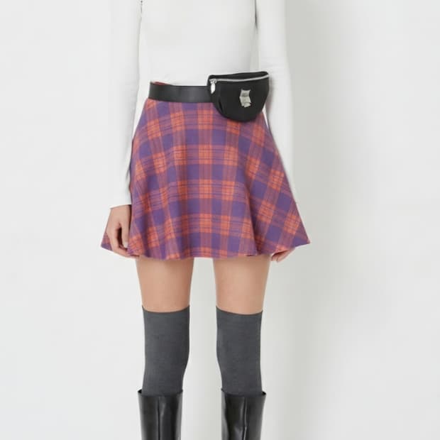 럭키슈에뜨 허리밴딩 니트스커트 66사이즈