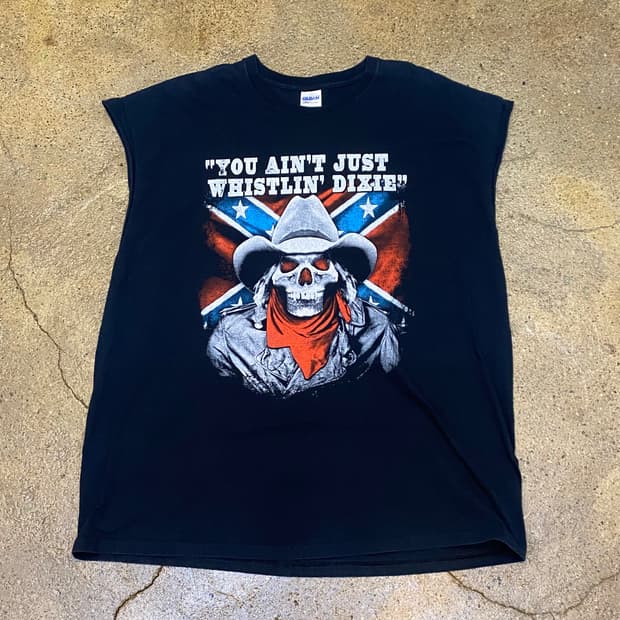 미국 빈티지 벨라미브라더스 해골 민소매 티 락티셔츠