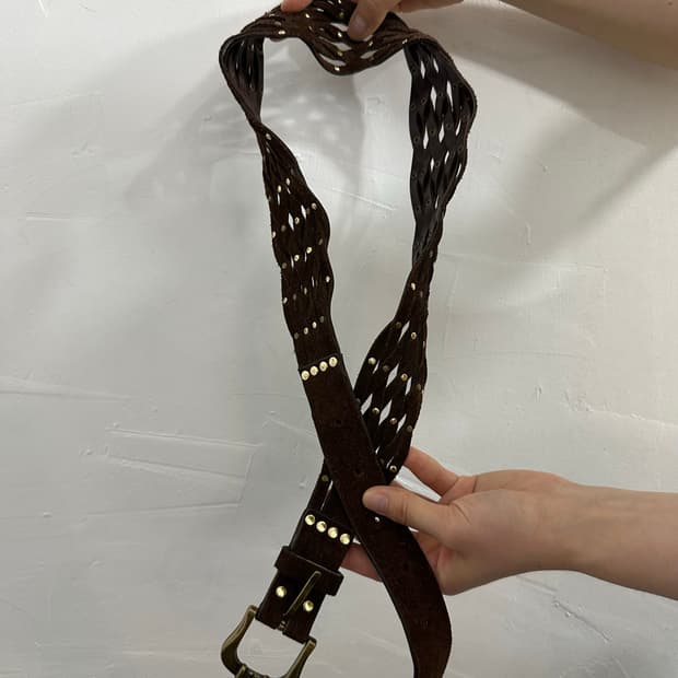 brown suede belt