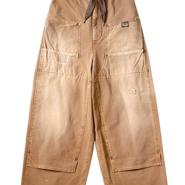 캐피탈 캔버스 W 니 이지 배기 팬츠 파머 리메이크 골드 2사이즈 팔아요