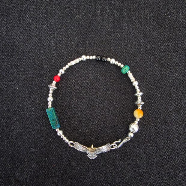 3Cross silver egle Navaho totem bracelet