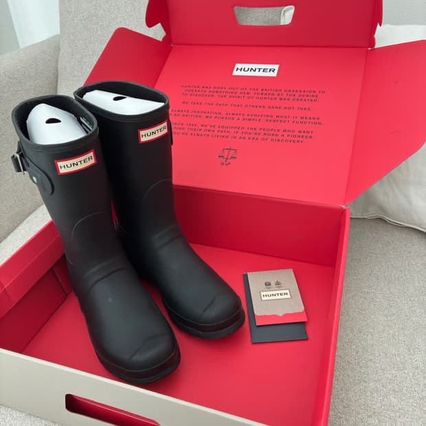 헌터 오리지널 레인부츠 쇼트 블랙