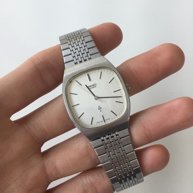 70s seiko chariot square silver dial