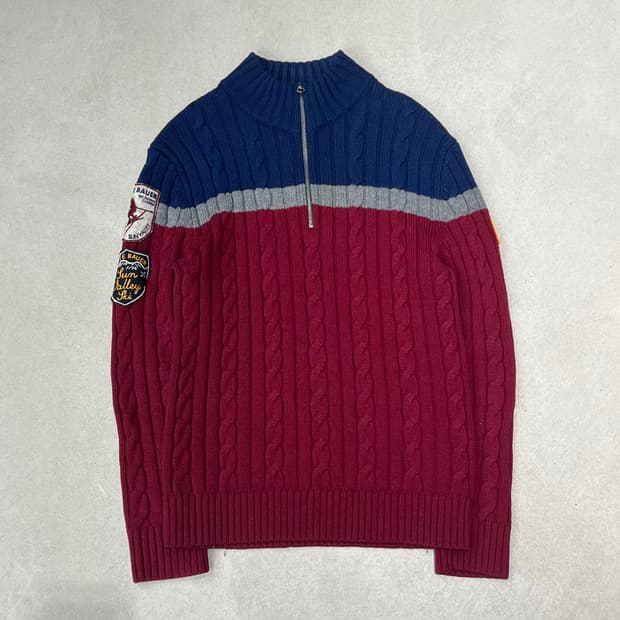 에디바우어 반집업 꽈배기니트 s09527