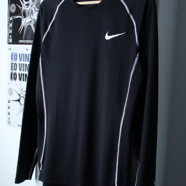 (2XL) 나이키 긴팔티셔츠 빅사이즈 기능성 블랙 스우시-H31761