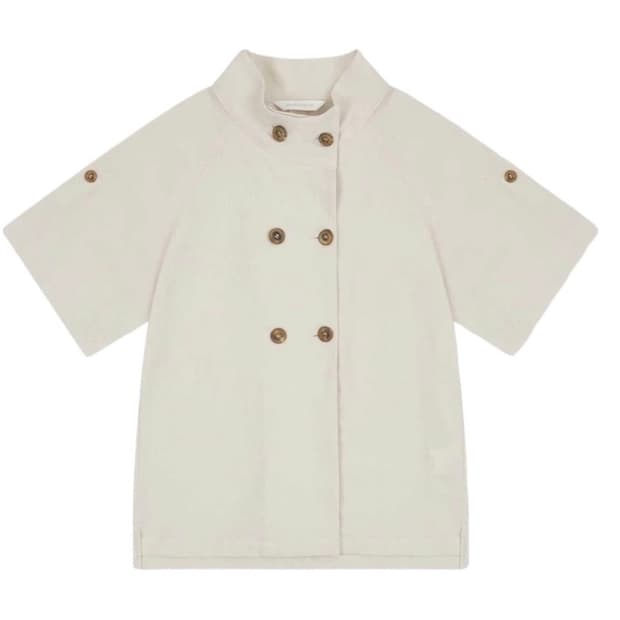 사파리스팟 Double Breasted Linen Half Shirt