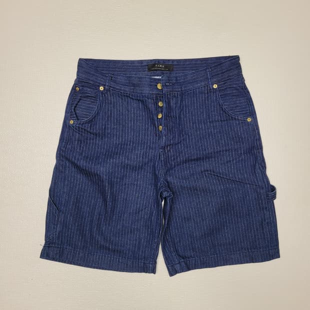 자라 ZARA 남자 스트라이프 청 반바지 34 인디고