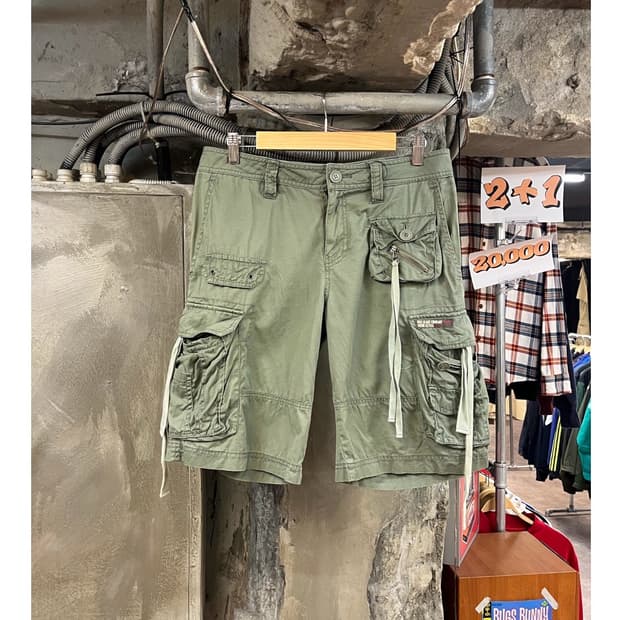 빈티지 카고 하프 팬츠 카키 #csz3432