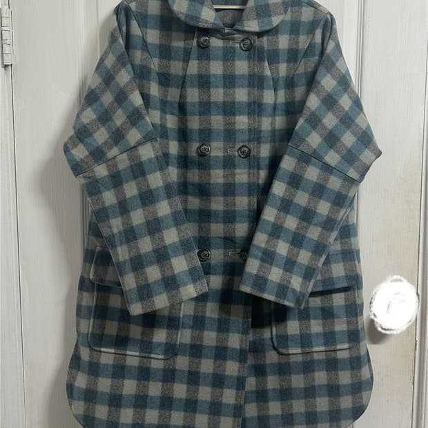 모리걸 둥근카라 더블코트 울100% made in Japan