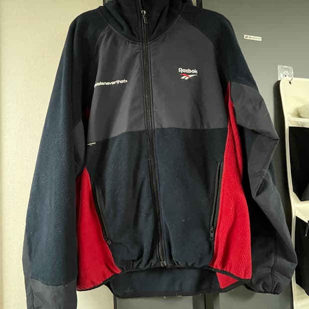 리복 플리스 후드 집업 바지 트레이닝 셋업 세트XL 105