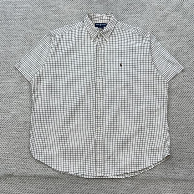폴로랄프로렌 체크 하프 셔츠 r3655