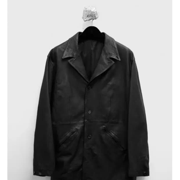 유스 워시드 레더 자켓 L