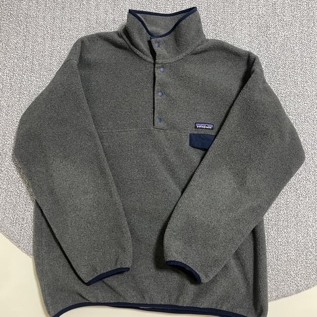 [L] 파타고니아 신칠라 니켈 회색 플리스 스냅티 풀오버 아노락