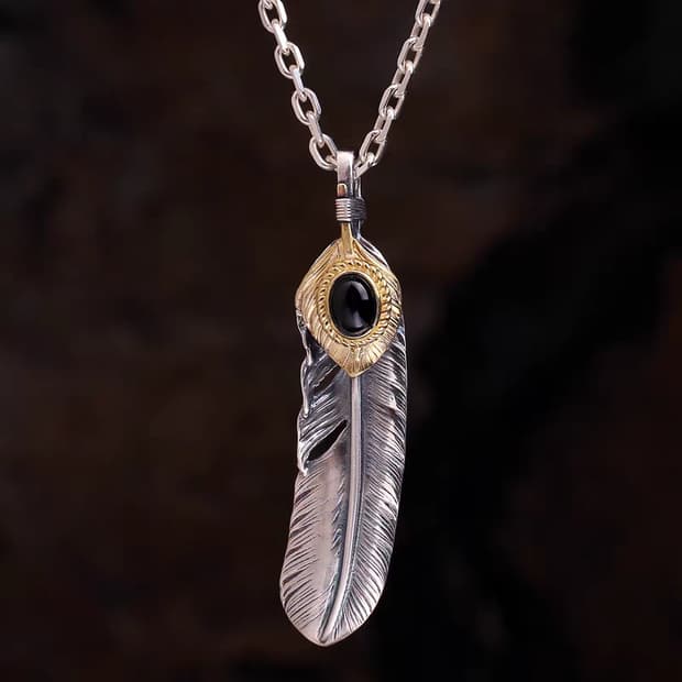 Oceanora 925 실버 깃털 목걸이