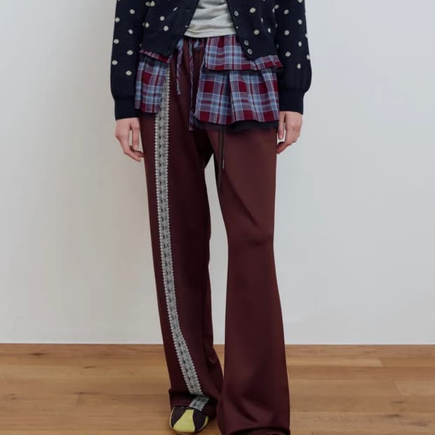 마조네 레이스 저지 트레이닝 팬츠 버건디