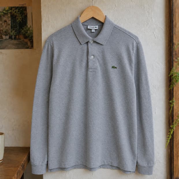 105 LACOSTE 라코스테 긴팔 카라티 피케 셔츠 클래식핏 그레이