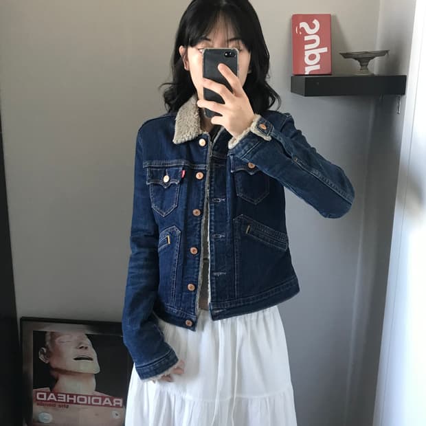 리바이스 진청 양털 쉐르파 자켓