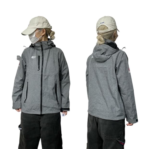 노스페이스 그레이 후드 자켓 L