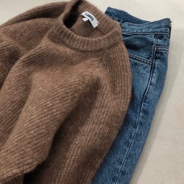 [2]라벨 아카이브 라마 울 니트 스웨터 브라운