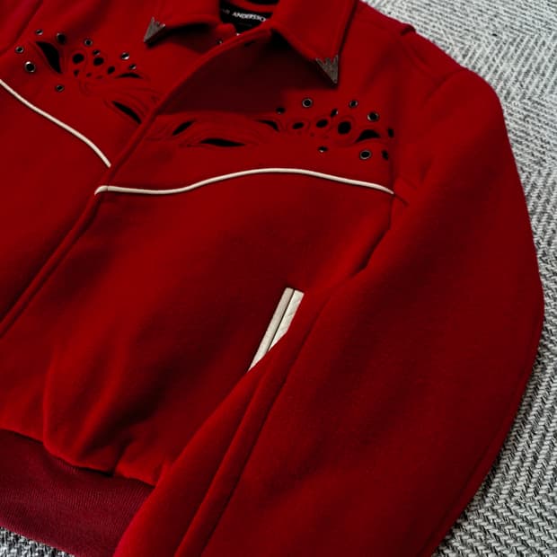 (미시착새상품/샘플) 앤더슨벨 르망 웨스턴 블루종 레드 L