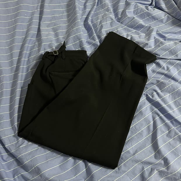 유스 와이드 슬랙스 블랙