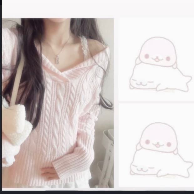 빈티지 베이비핑크 히메갸루 후드 니트 리즈리사 stc 진리빈티지 트랄라라