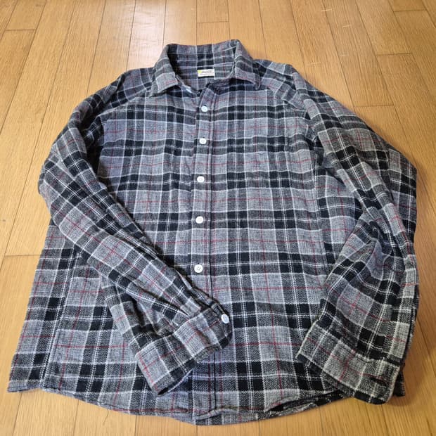 일본 Sunlight Believer 헤링본 패턴 코튼셔츠