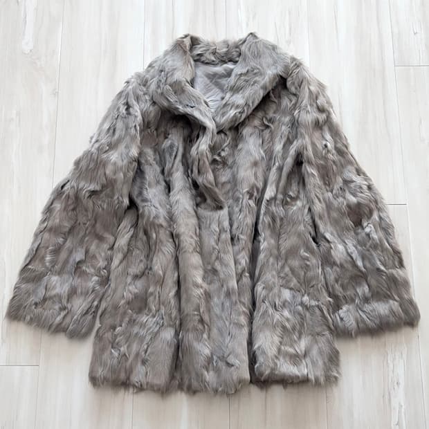 Warm silver fox fur coat