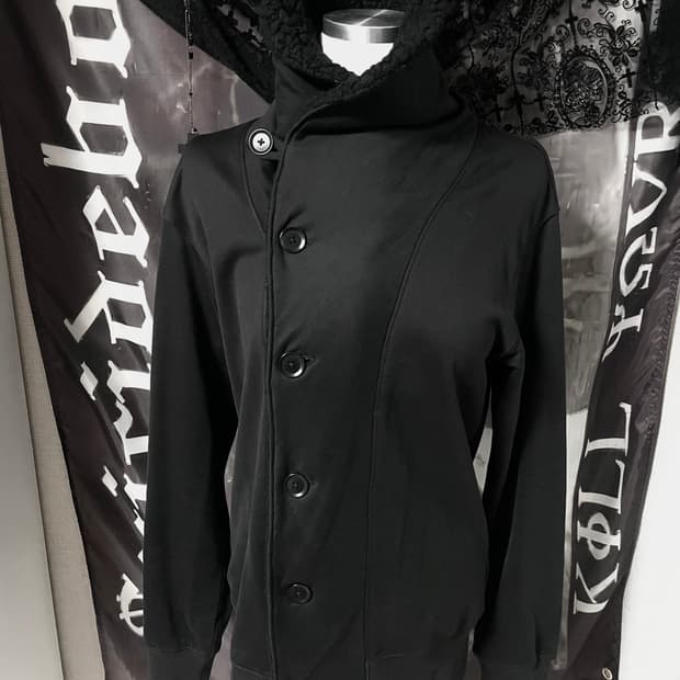 Y-3 와이쓰리 하이넥 비대칭 버튼 스웻 가디건 무채색다크웨어유니섹스