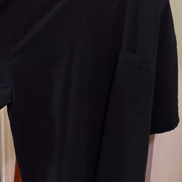 무신사스탠다드 시어서커 오버사이즈 우븐 티셔츠 L