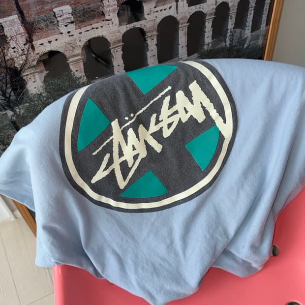 stussy 스투시 크로스 닷 피그먼트 다이드 티셔츠 L (103)