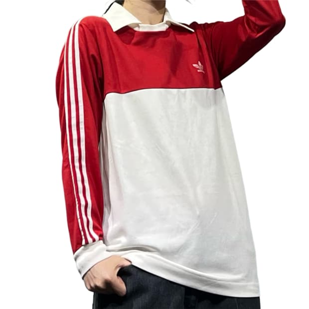 Adidas red white pk tee