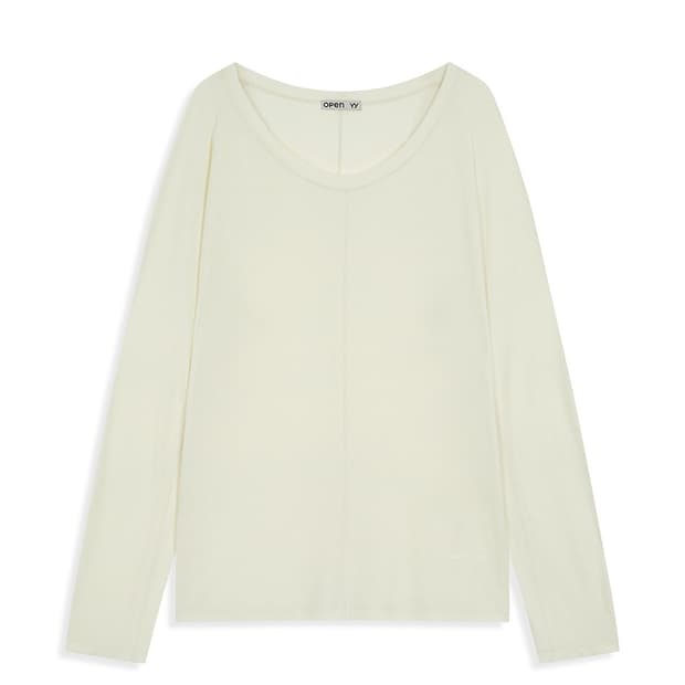 SCOOP NECK LOUNGE TOP, CREAM