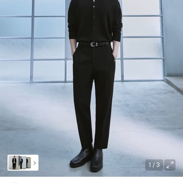 (L) [서강준 PICK] 드로우핏 밴딩 테이퍼드 슬랙스 [BLACK]