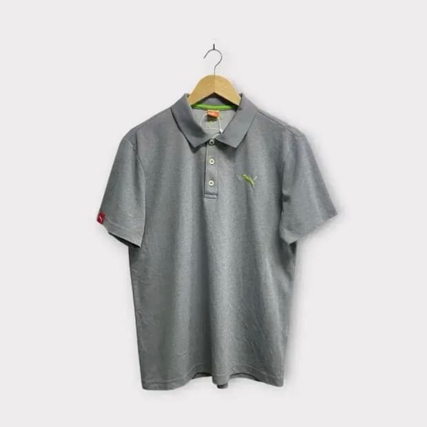 푸마 puma 그레이 카라 반팔티 L