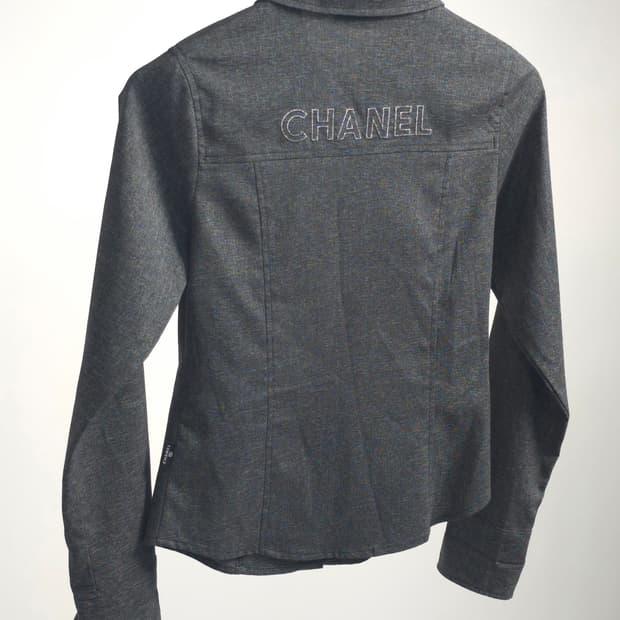 샤넬 정품 CHANEL 2002SS 아카이브 COCO 빅로고 셔츠 자켓 