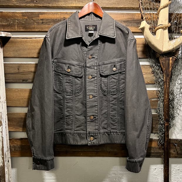 [M]더블알엘 재팬메이드 Lee 라이더스 복각 그레이 몰스킨 트러커 자켓